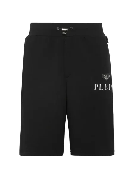 Pantaloni scurți Philipp Plein cu autograf cu cordon negru