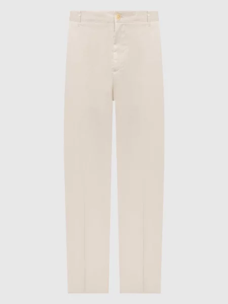 Брюки Isaia с вышивкой бежевые