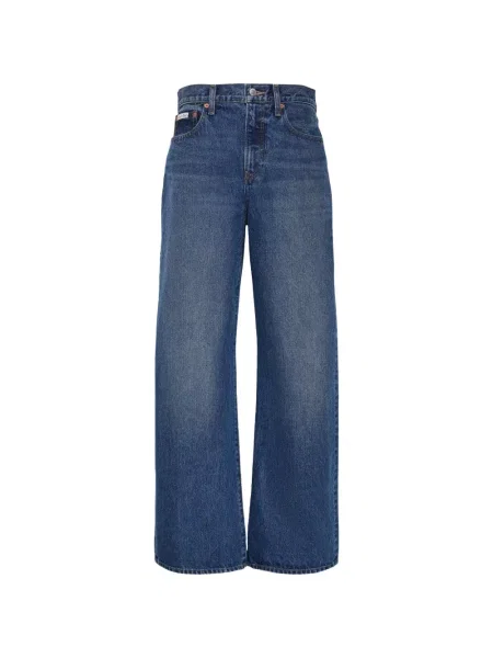 Blugi cu picior larg Calvin Klein albastru