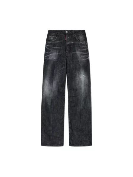 Szerokie jeansy Dsquared2 czarne