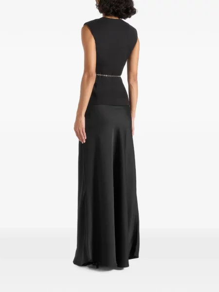 Cu centură rochie maxi Manière De Voir din satin negru