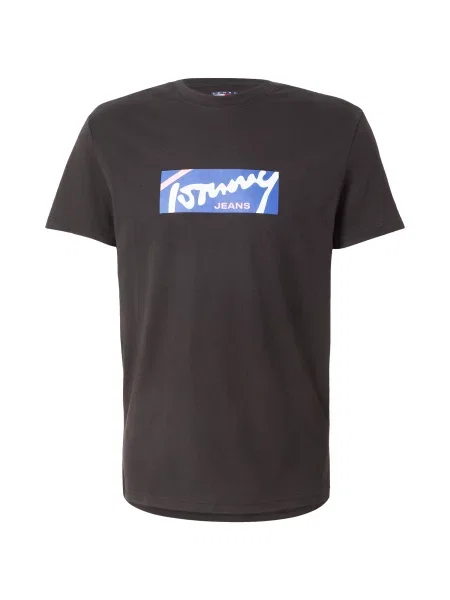 Tommy Jeans Tricou albastru / roz / negru alb
