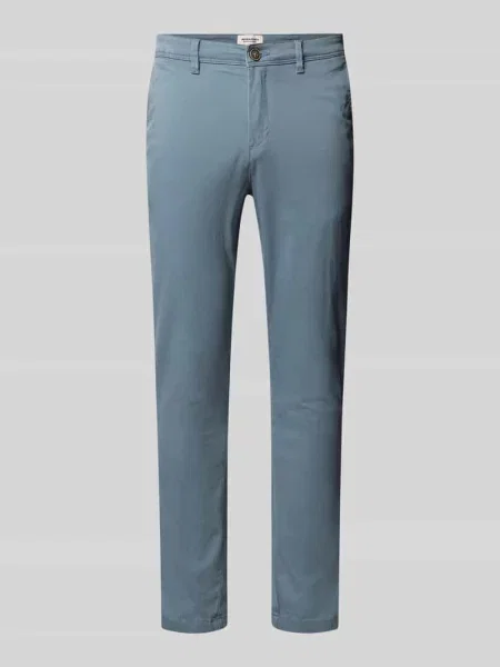 Chinosy o kroju regular fit z dodatkiem streczu model ‘MARCO’ Jack & Jones niebieskie