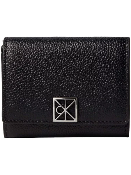 Bőr pénztárca Calvin Klein fekete