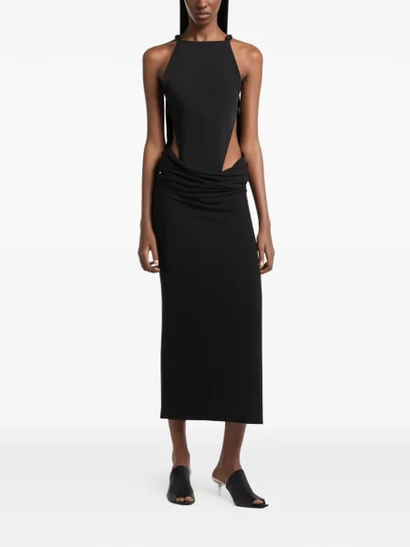 Rochie maxi Courreges drapată negru