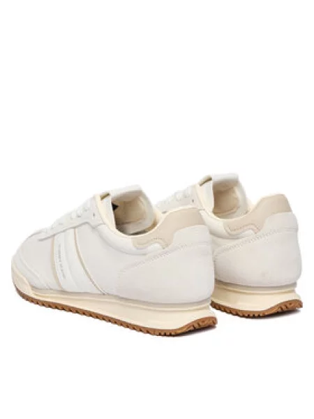 Tommy Jeans Sneakersy Tjw Low Profile Runner Lthr Mix Écru béžová