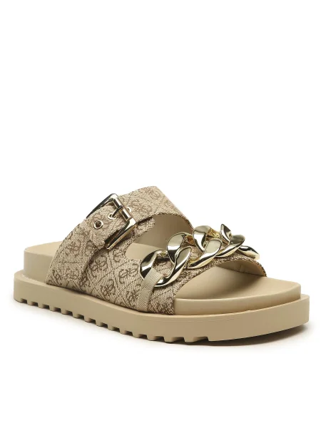 Чехли Guess бежово кафяво