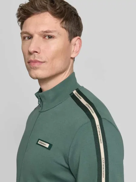 Bluza rozpinana ze stójką i zamkiem błyskawicznym dwustronnym Ea7 Emporio Armani zielona