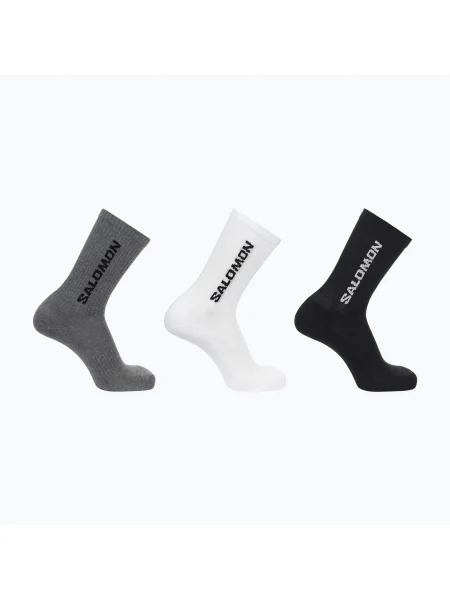 Olcsóbban. Salomon Everyday Crew 3 pár trekking zokni fekete/fehér/med szürke. Méret: EU fehér