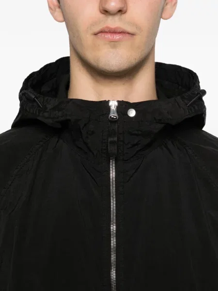 Geacă Stone Island cu glugă cu strasuri negru