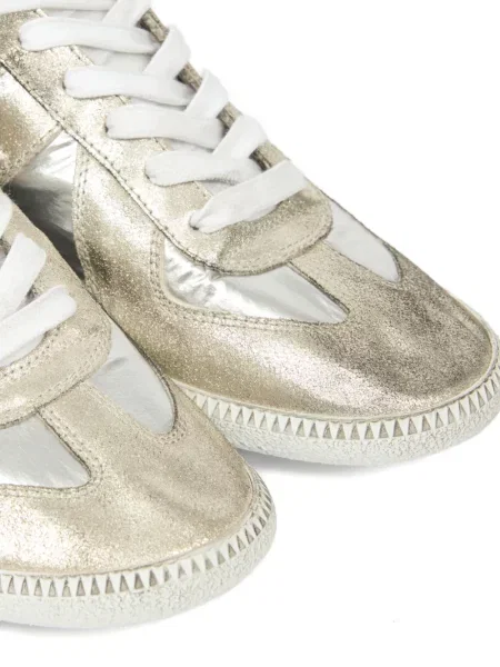 Sneakerși Maison Margiela din piele auriu
