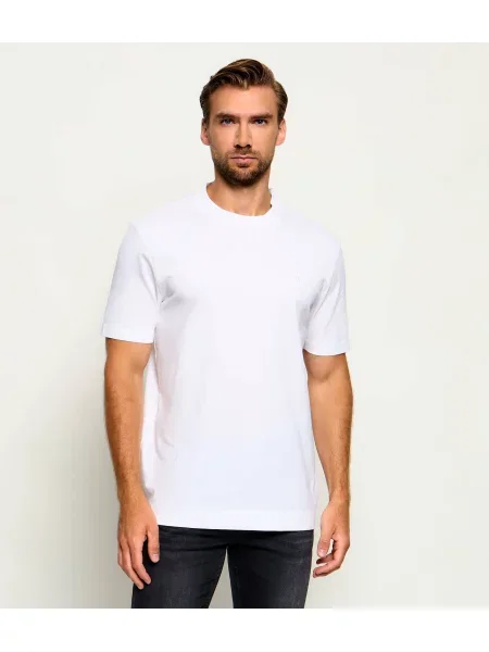 BOSS BLACK Tricou C-Taut 82 | mercerizat alb