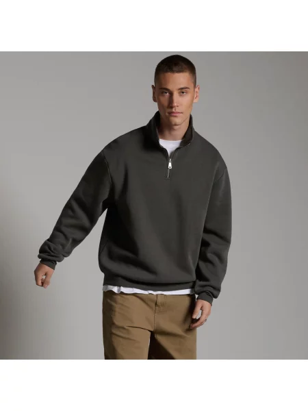 Cropp Світшот з коміром-стійкою й застібкою-блискавкою темно-сірий сірий