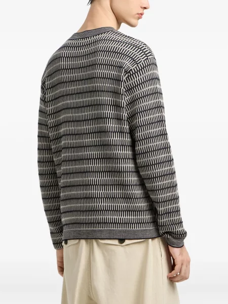 Pulover Emporio Armani de lână cu imprimeu geometric negru