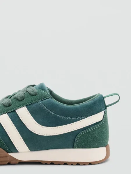 Buty sportowe sznurowane ze wstawkami ciemnozielony Dzieci 33 MANGO KIDS