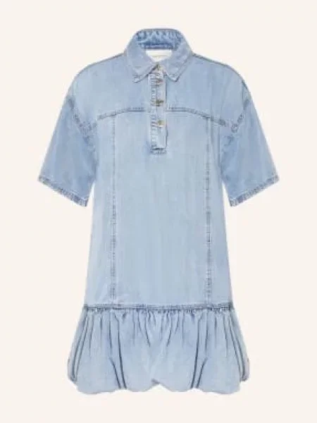 Gestuz Sukienka Jeansowa Gzsea Z Rękawami blau