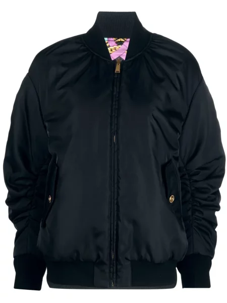 Geacă cu puf Versace cu imagine negru