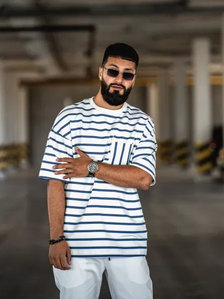 TeamV Футболка Білий/синій Бавовна/поліестер біла