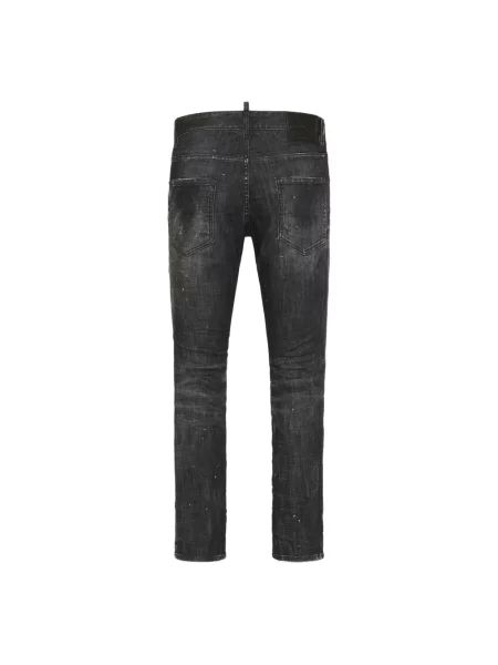 Jeansy Dsquared2 klasyczne z 5 kieszeniami czarne