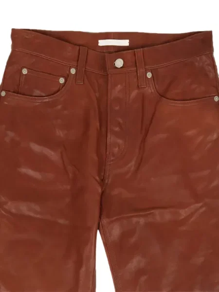 Pantaloni Helmut Lang din piele maro