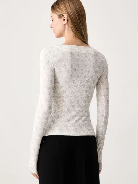 Tricou cu mânecă lungă Guess bej