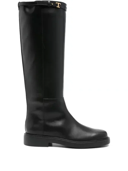 Cizme Tod's din piele cu cataramă negru