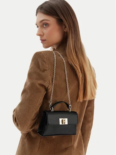Geantă de mână Furla din piele negru