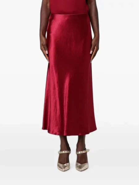 Fustă midi Max Mara din satin roșu