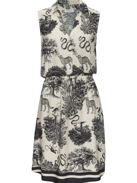 LASCANA Dolga srajca kremna črna