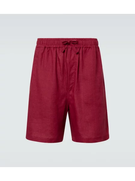 Lanene kratke hlače Saman Amel rdeča