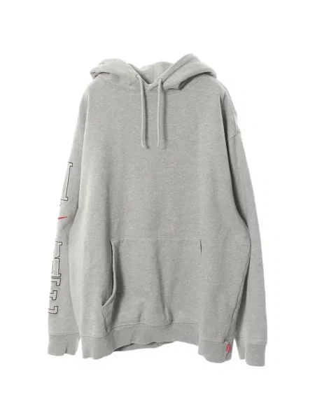 Hanorac cu glugă Supreme cu broderie gri