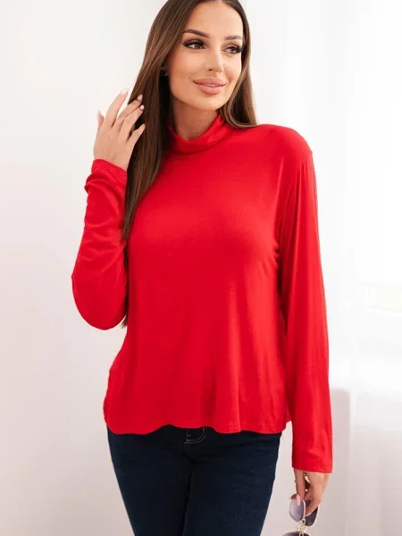 Bluză Kesi Włoski cu mâneci lungi lungă roșu