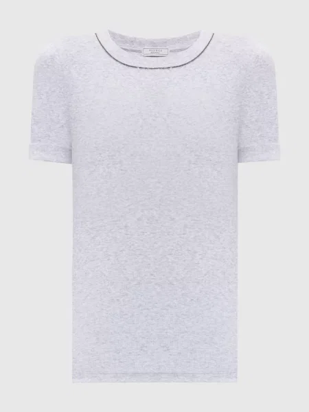 Меланжева футболка з ланцюжком моніль Peserico сіра