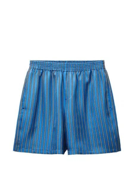 Pantaloni scurți Versace de mătase albastru