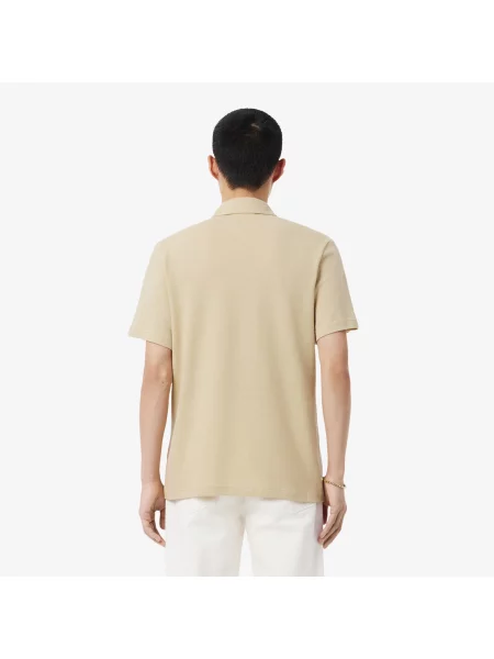 Lacoste Lniana Koszulka Polo Classic Fit beżowa