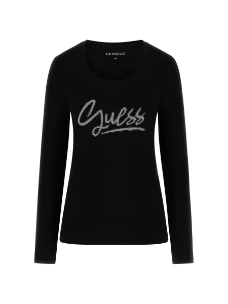 GUESS Majica / srebrna črna
