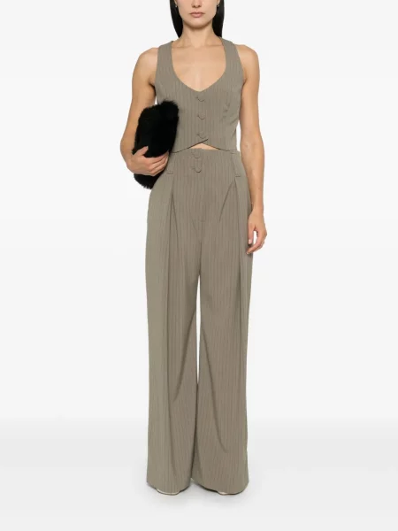 Pantaloni Mitiliane Couture cu dungi verde