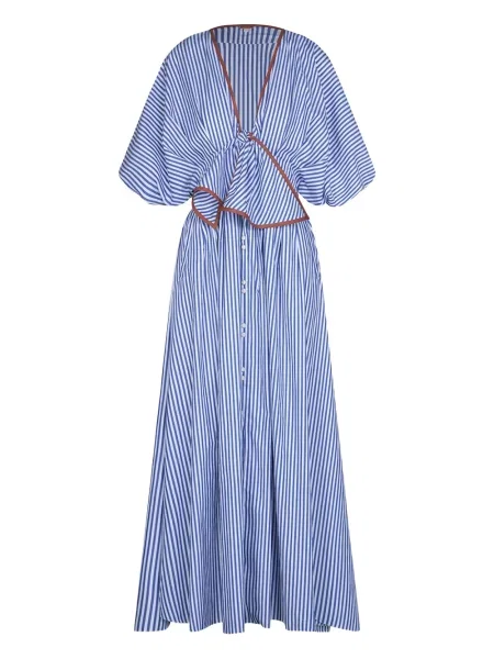 Sukienka midi Johanna Ortiz do kolan garniturowa niebieska