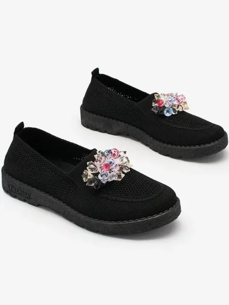 Mocasini Resti de cristal negru