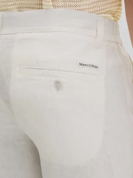 Szorty o kroju regular fit z czystego lnu model RESO JOGGER' Marc O'polo białe
