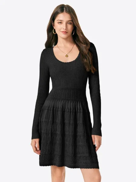 Imily Bela Rochie tricotat negru