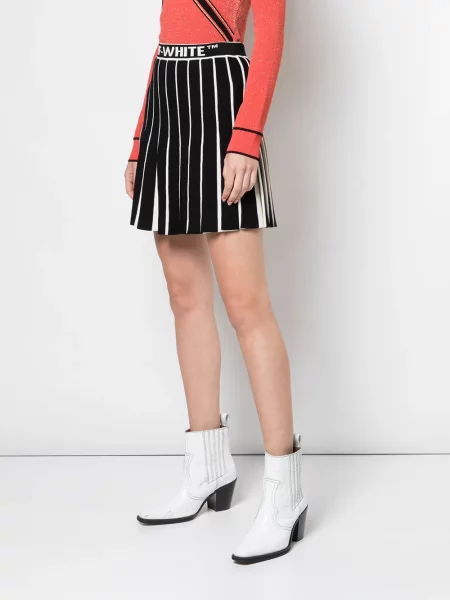 Plisované plisované sukně Off-white bílé