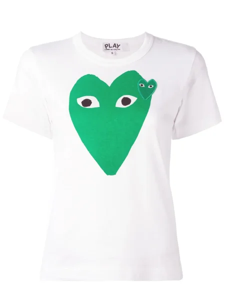 Tricou Comme Des Garcons Play cu imagine alb