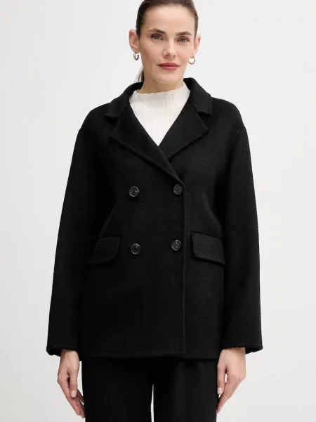 Palton Gaudi de lână negru