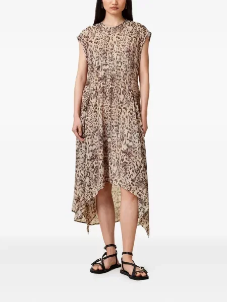 Rochie Allsaints cu imagine cu model leopard de costum maro