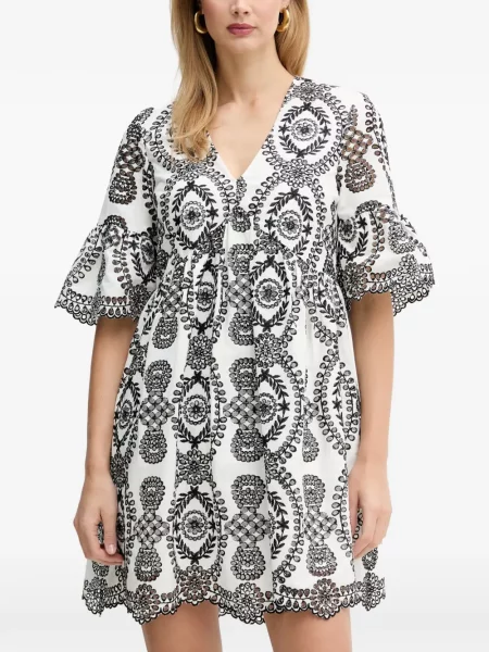 Rochie mini Silvian Heach cu imprimeu geometric de costum mini alb