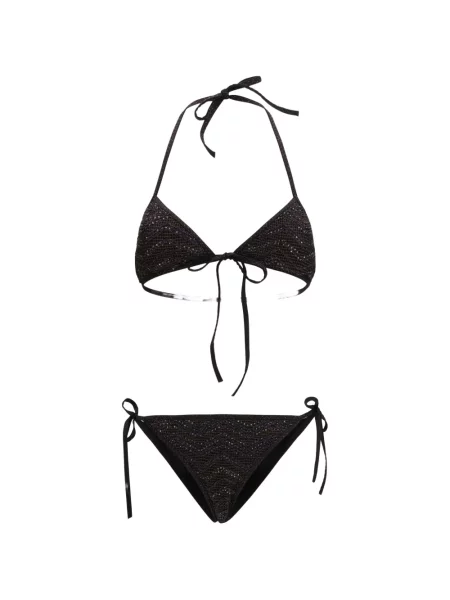 Bikinis Missoni su blizgučiais juoda