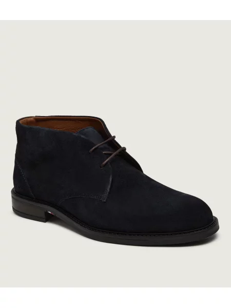 Tommy Hilfiger Bakancs Corporate Dressy Suede Lace Boot Sötétkék kék
