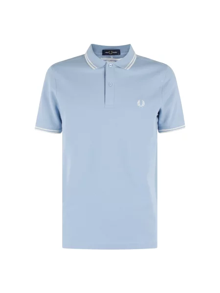 Koszulka polo Comme Des Garcons z nadrukiem niebieska