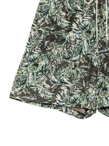 Pantaloni scurți Auralee de mătase cu imagine maro